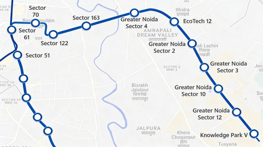 Greater Noida West Metro extension route